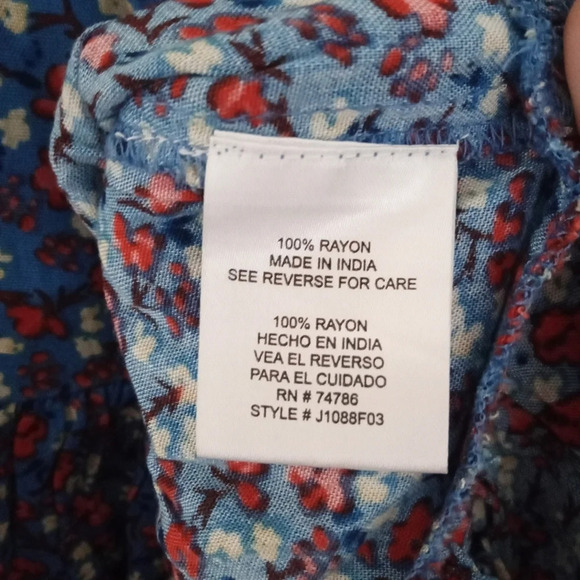 Patrons of Peace Ditsy Floral All Over Print  RWB Crop Tank Top Size Small - Picture 8 of 8